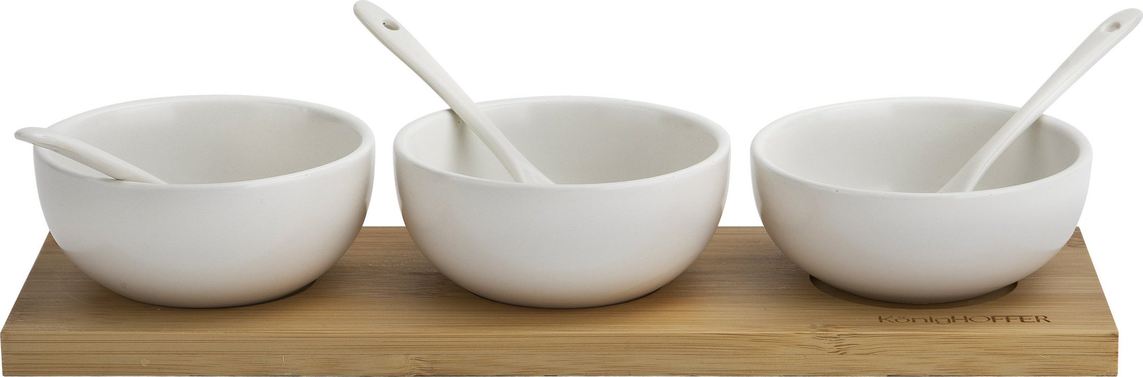Konighoffer Kpl. 3 miseczek + łyżka + deska do Dipów