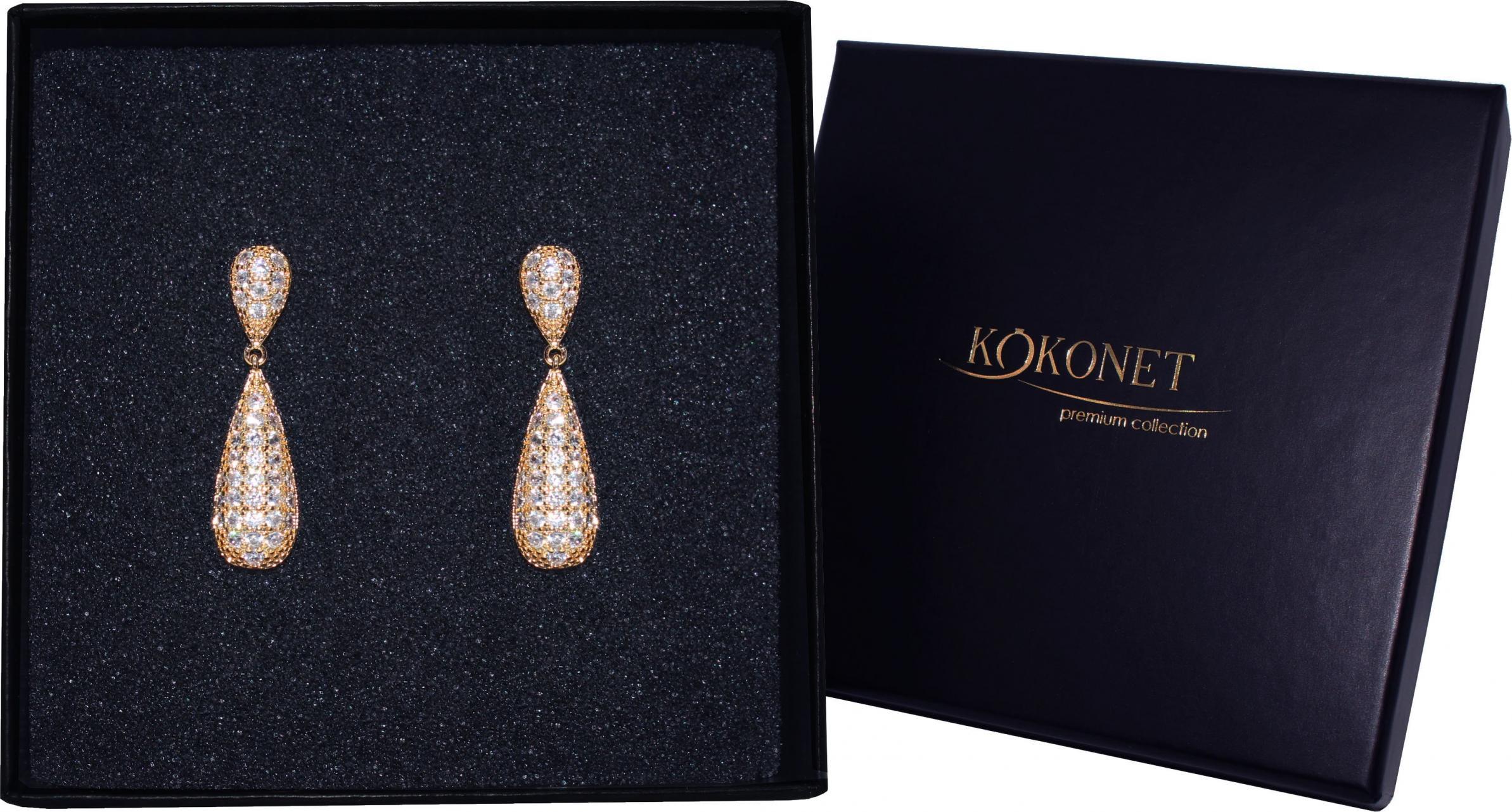 KOKONET Kolczyki podłużne basic wysadzane cyrkoniami