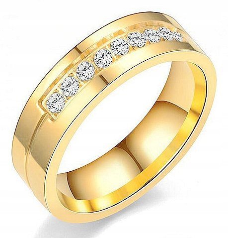 ZŁOTY PIERŚCIONEK OBRĄCZKA ŚLUBNA STAL 316L r.28