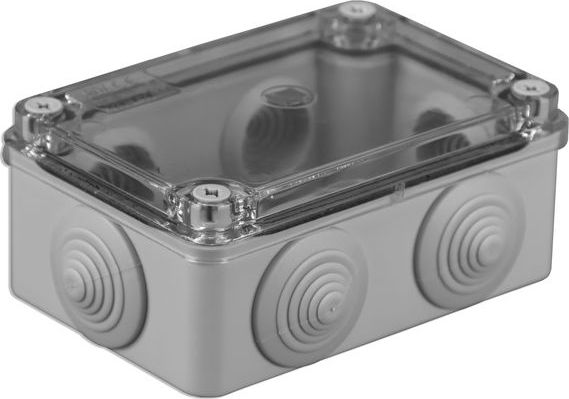 Pawbol sp. z o.o. Puszka n/t hermetyczna 120x80x50 6 dławików IP55 pokrywa przezroczysta S-BOX 206-P