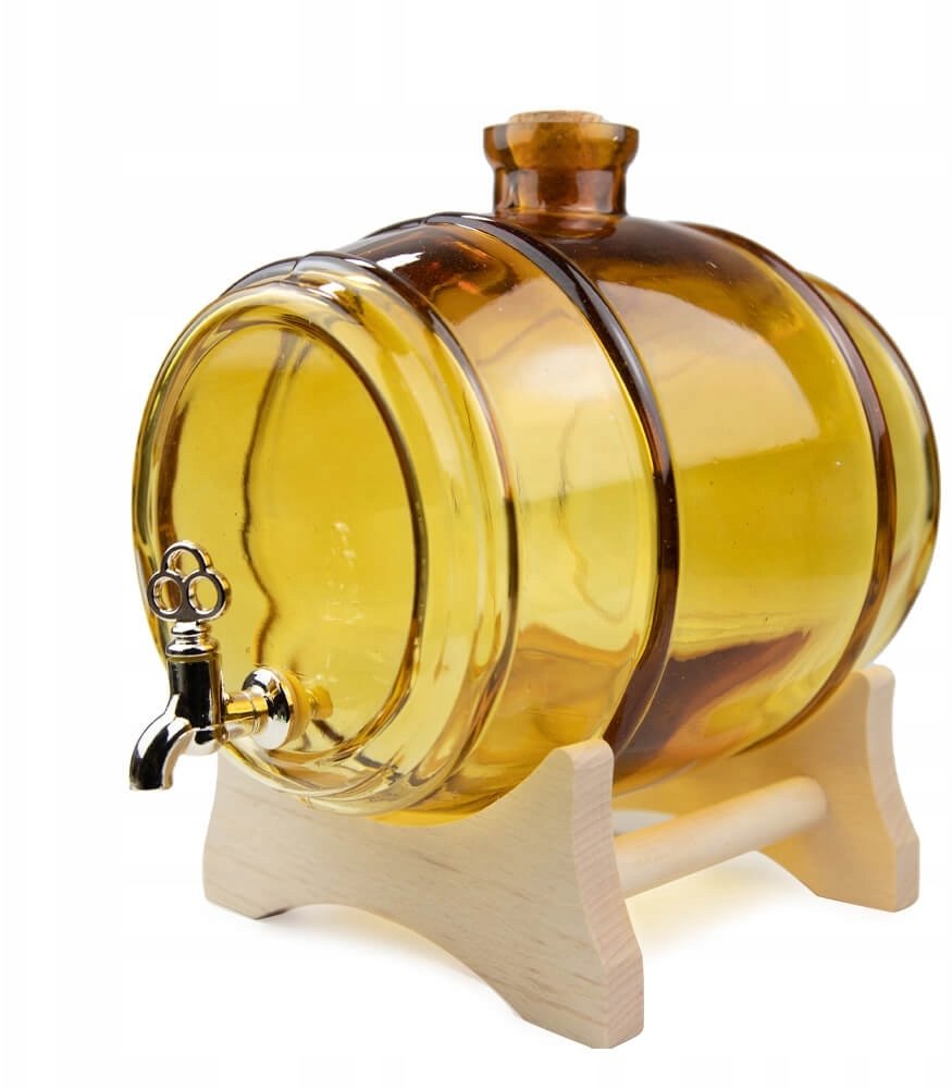 Lumarko BECZKA SZKLANA 5L beczułka MIODOWA antałek z kranem