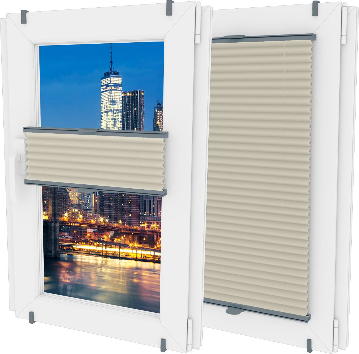 Oslonaokna 'Roleta plisowana plisa wysokość do 150cm kolor Jasnobeżowy'