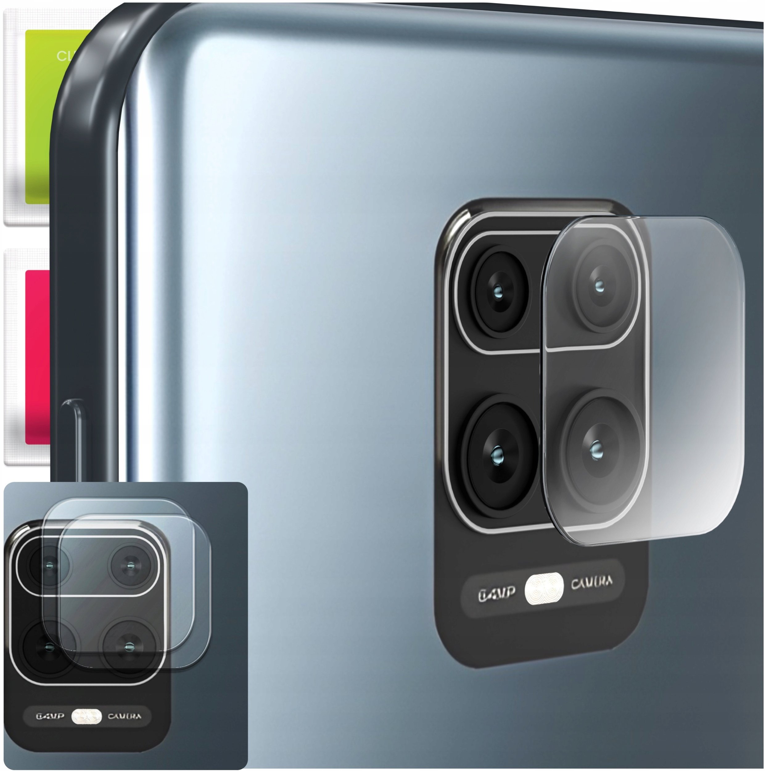 2-PAK Szkło Na Aparat Do Redmi Note 9 Pro Max (Hartowane, Na Obiektyw, 9H)