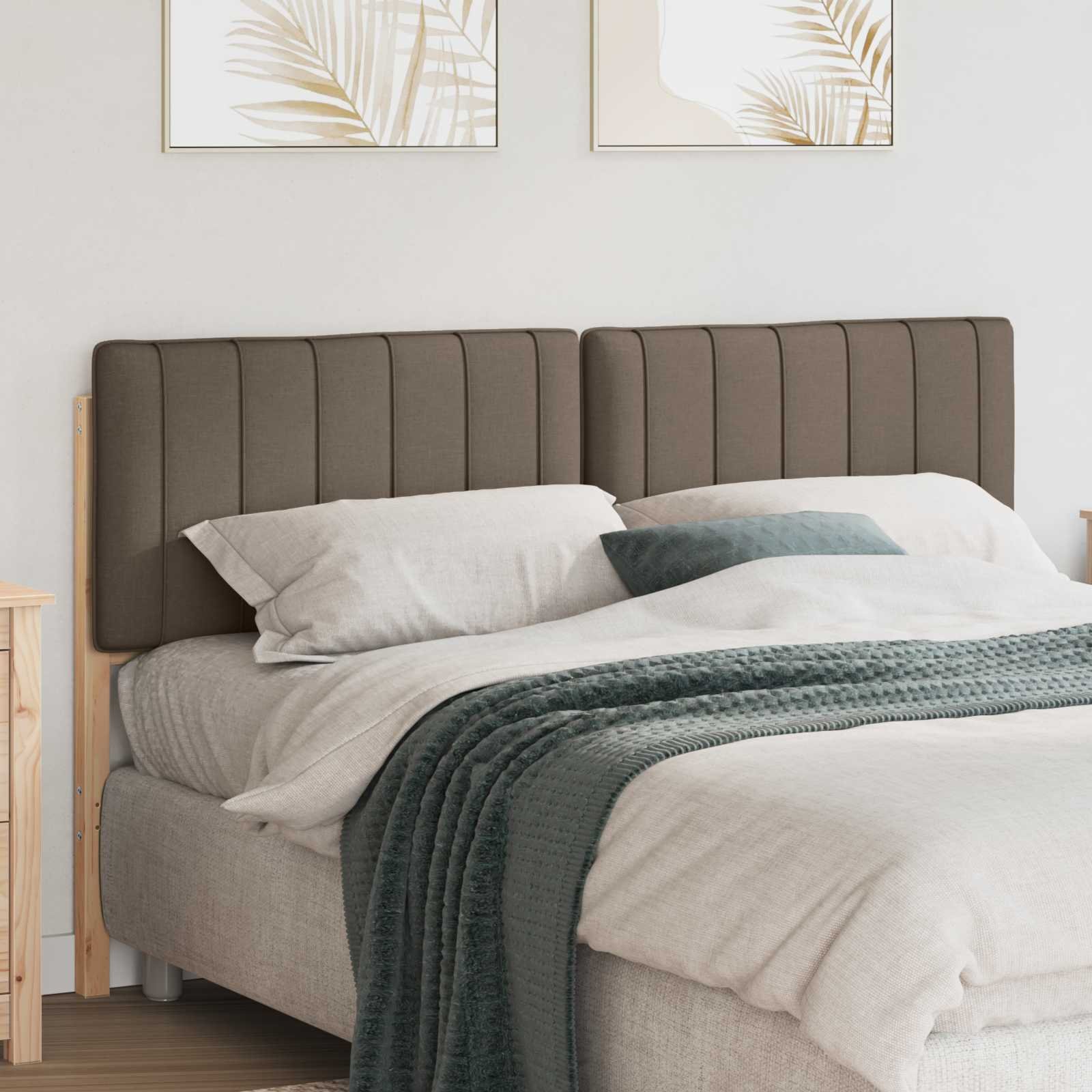 vidaXL Tapicerowane wezgłowie z zagłówkiem brązowym i taupe 150 cm