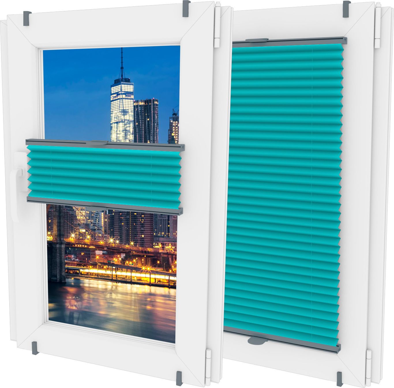 Oslonaokna 'Roleta plisowana plisa wysokość do 150cm kolor Błękitny'