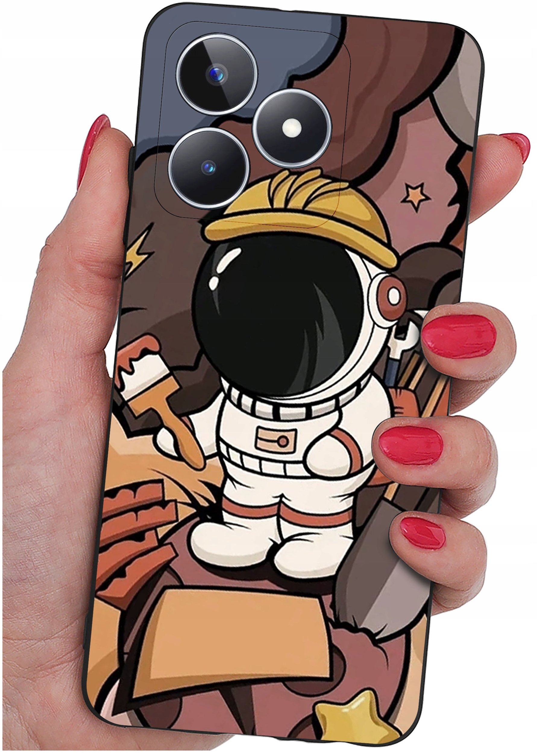 krainaGSM ETUI do Realme C51| C53 WZORY SILIKONOWE MATT CASE + SZKŁO 9H