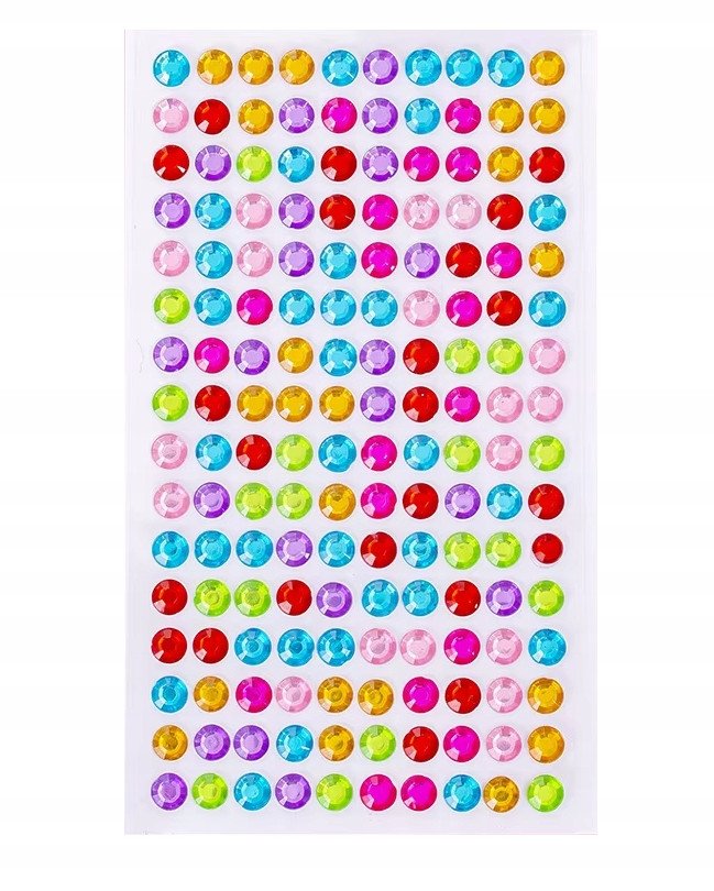 Diamenciki diamenty naklejki na twarz kryształki 3D okrągłe kółka