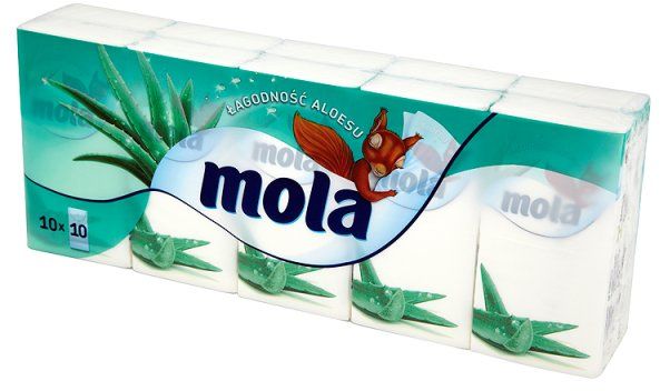 Mola Łagodność aloesu chusteczki higieniczne 10x10 szt