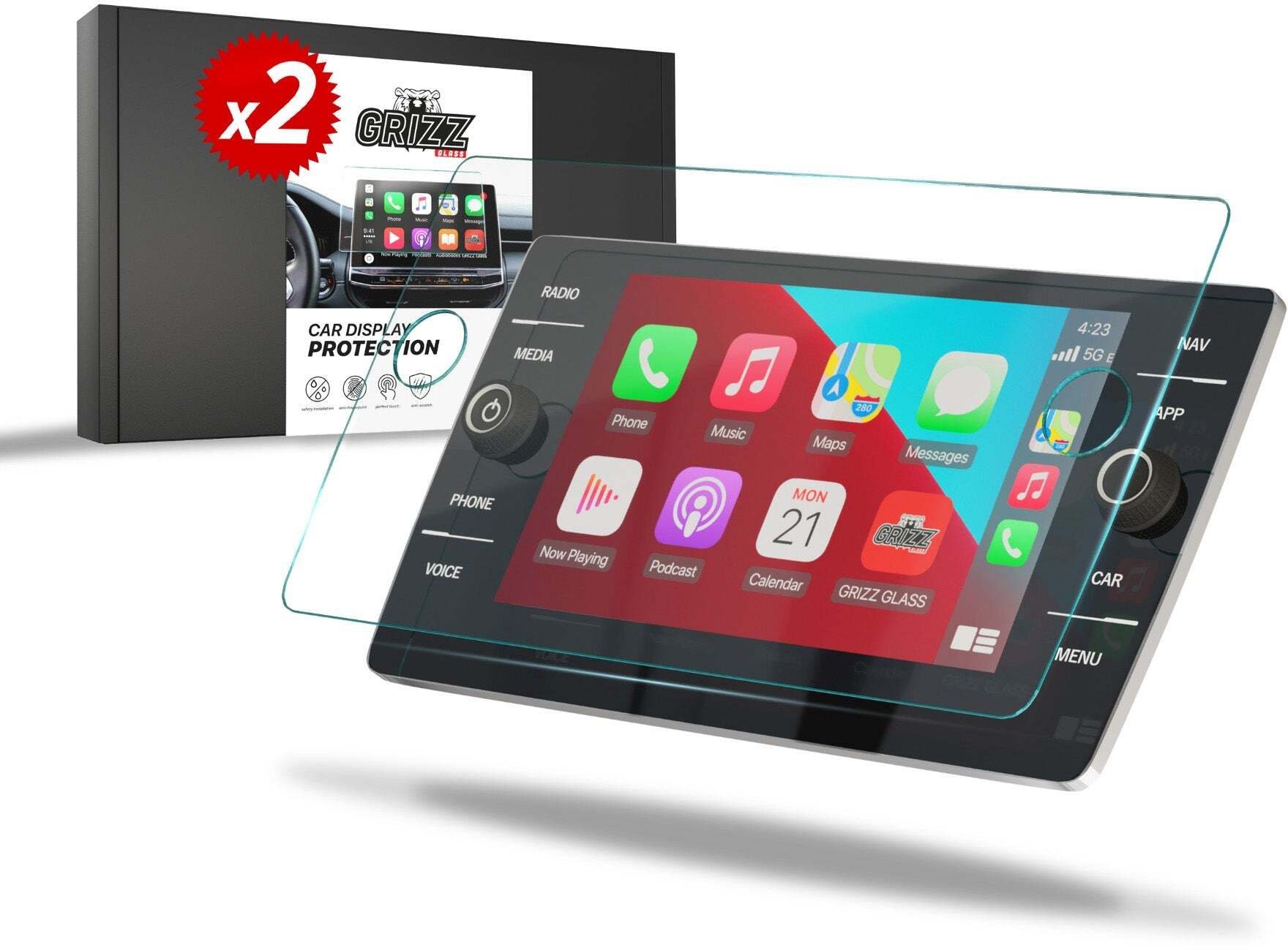 Ceramiczna folia GrizzGlass CarDisplay Protection do Volkswagen VW Passat B8 Discover Media (2017-2023) [2 PACK]