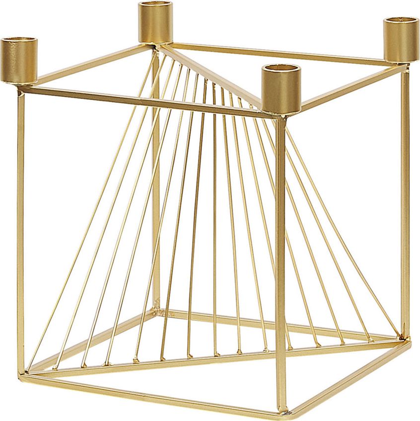 Beliani Świecznik metalowy 23 cm złoty MINDORO