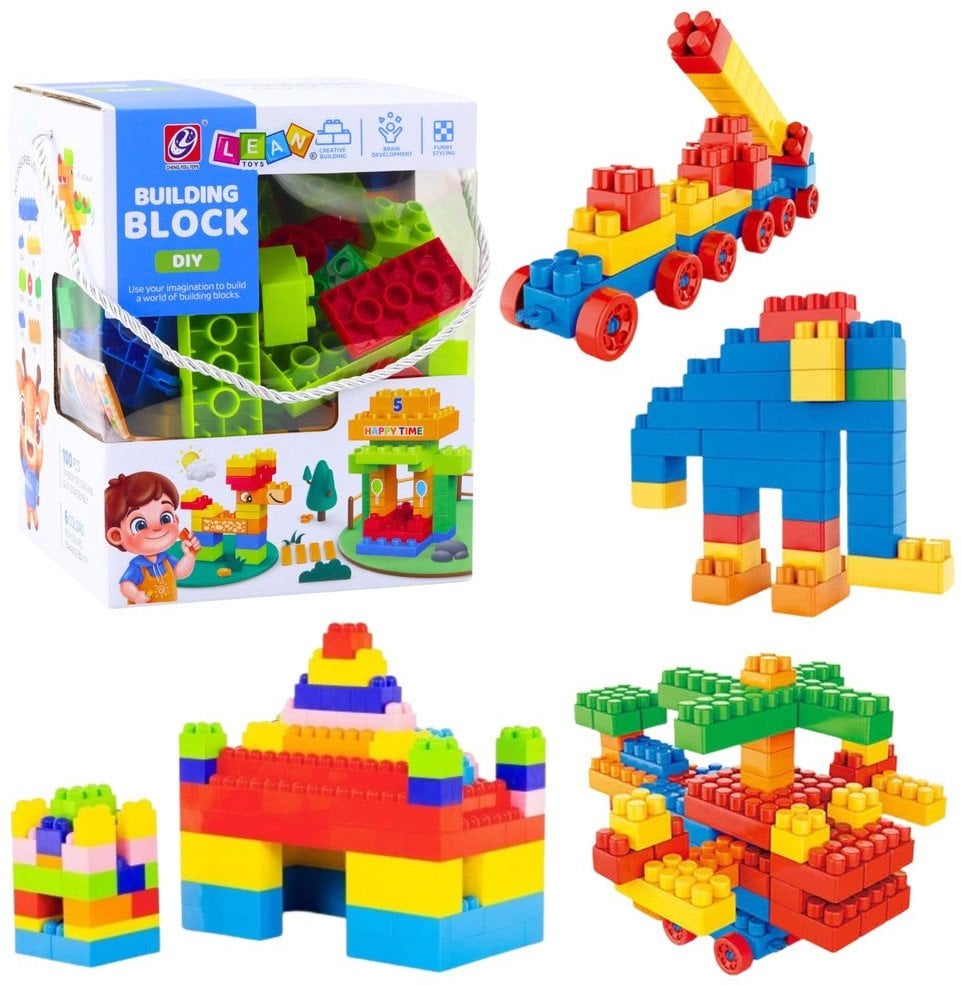 Zestaw Klocki Konstrukcyjne Przestrzenne Kolorowe 100 el. LEAN Toys