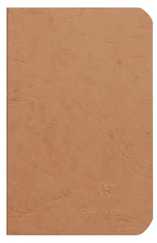 Clairefontaine "Age Bag" brun Notesbog 9x14cm, 96 sider/48 ark, 90gram hvidt papir, linieret, karton omslag