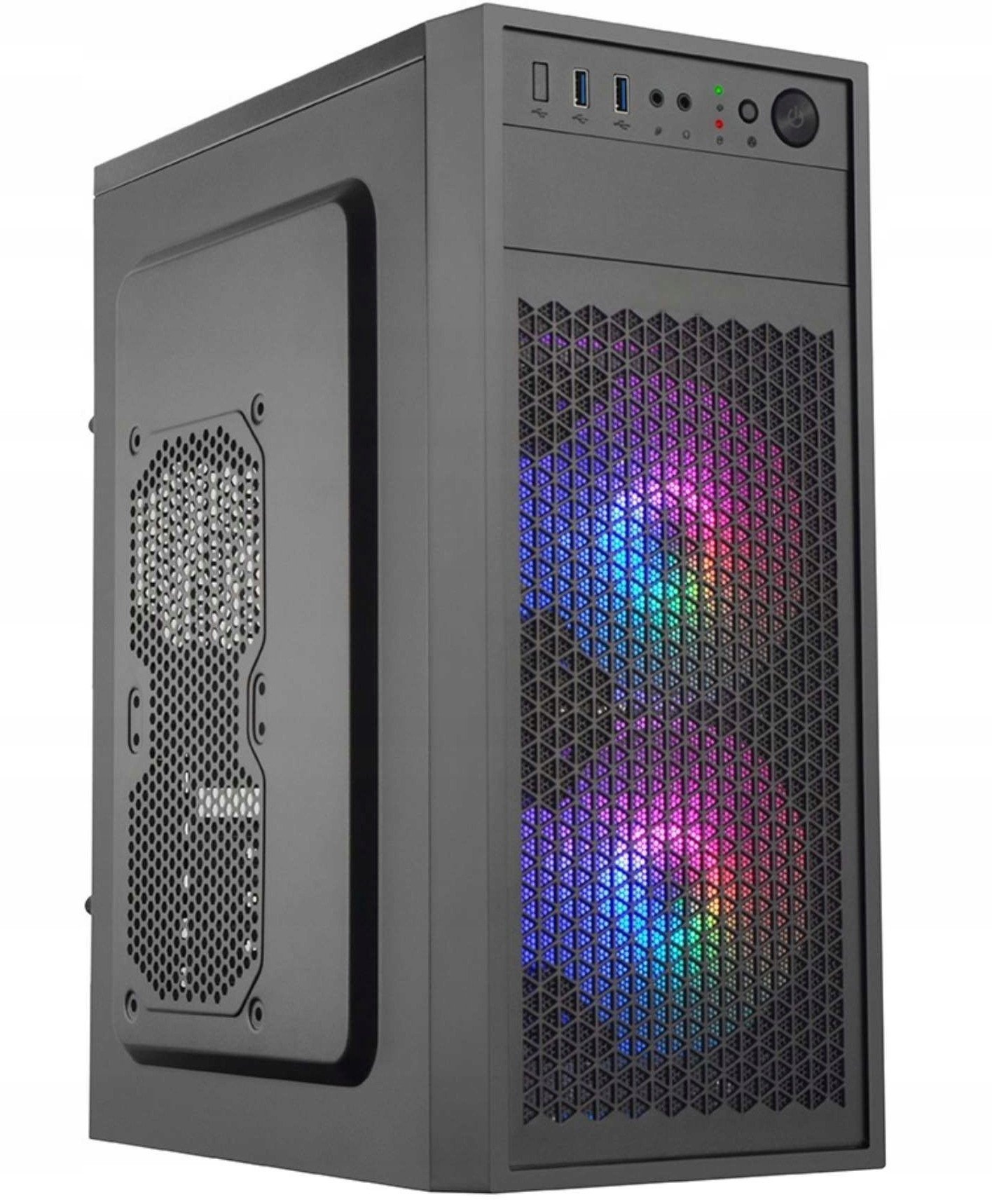 EUROCASE skříň ML N6-530B, ATX, 2x USB-A, 1x USB-C, 2x 120mm ARGB Fan, černá