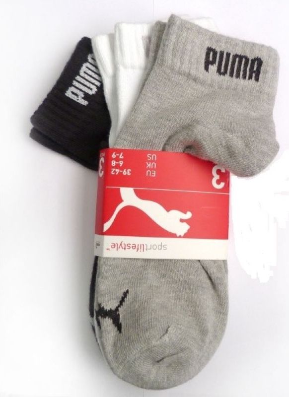 Puma Skarpetki białe/szare/czarne r. 39-42
