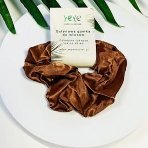 Satynowa gumka do włosów Yeye Brązowy