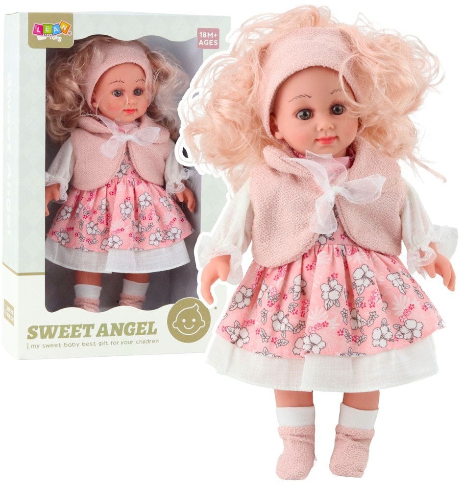 Lalka Sweet Angel w różowej sukience w kwiaty 36cm