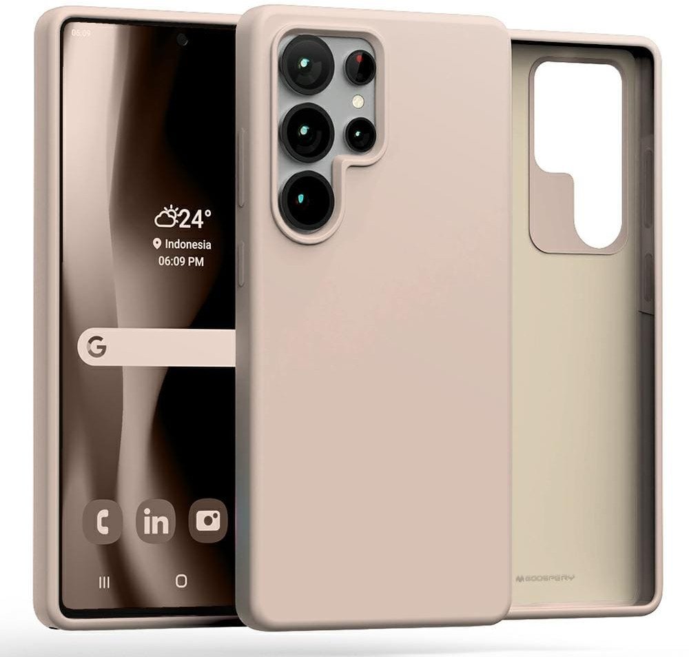 Etui Mercury Silicone do Samsung Galaxy S25 Ultra różowo-piaskowy