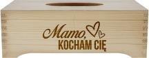 Koszulkowy Mamo, Kocham Cię - drewniany chustecznik z grawerem