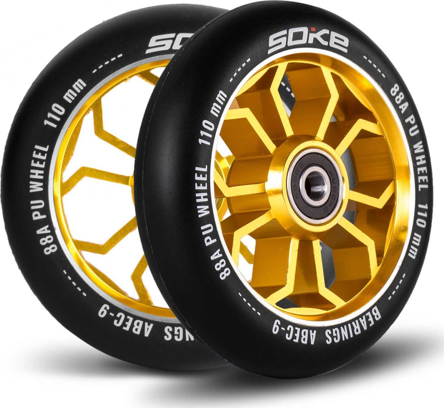 Soke Kółka do hulajnogi 110 mm złote 2 szt.