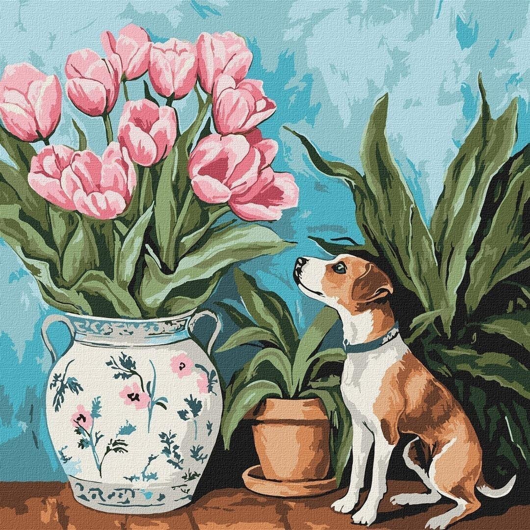 Malowanie po numerach -Czarujące tulipany 40x40cm