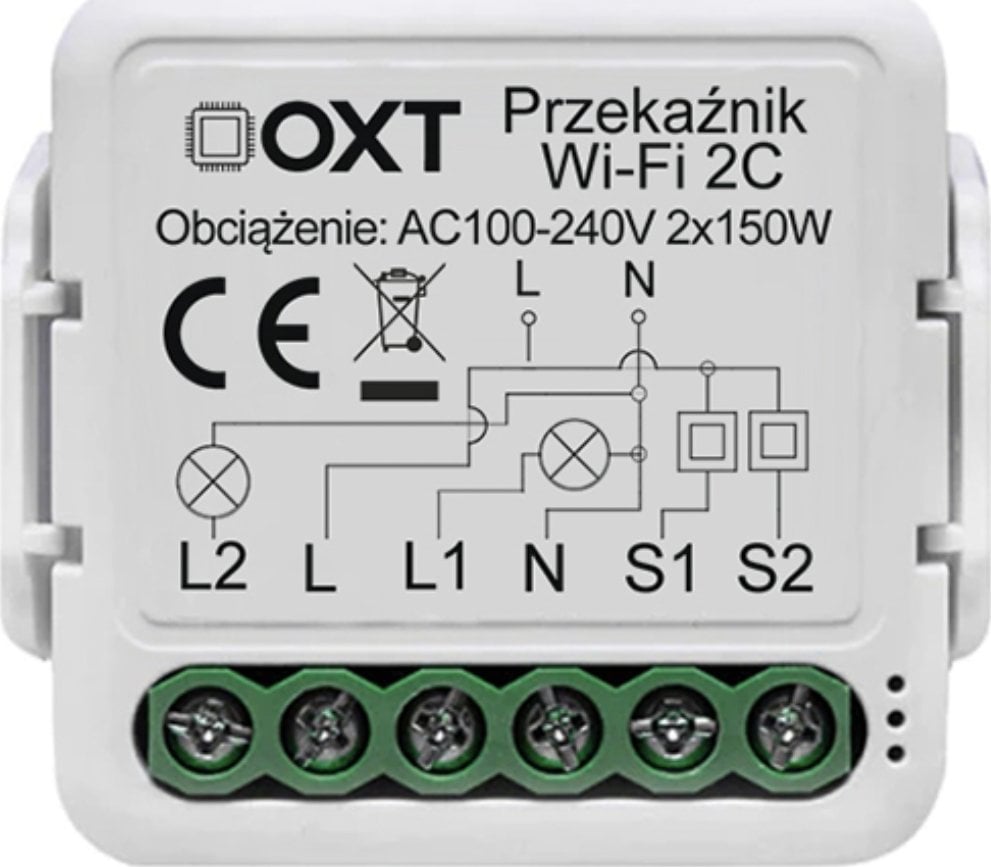 OXT MODUŁ OXT MINI PRZEKAŹNIK 2 OBWODY WIFI TUYA