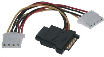 PremiumCord SATA 15-pin - Molex x3, 0.16m, Wielokolorowy (kfsa-9)