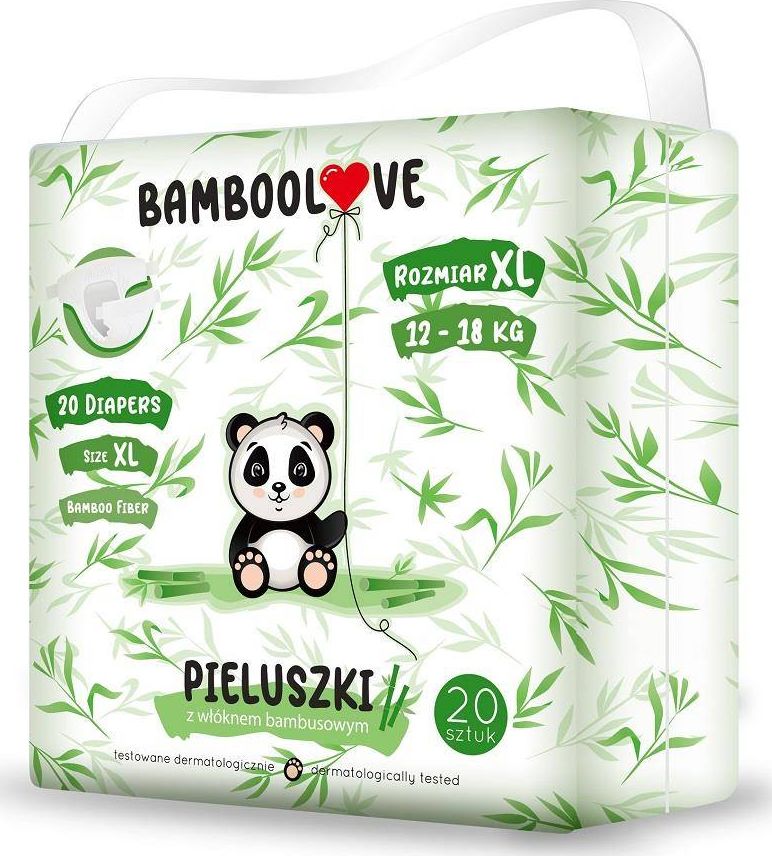 Bamboolove Pieluchy z włóknem bambusowym XL, 12-18 kg, 20 szt.