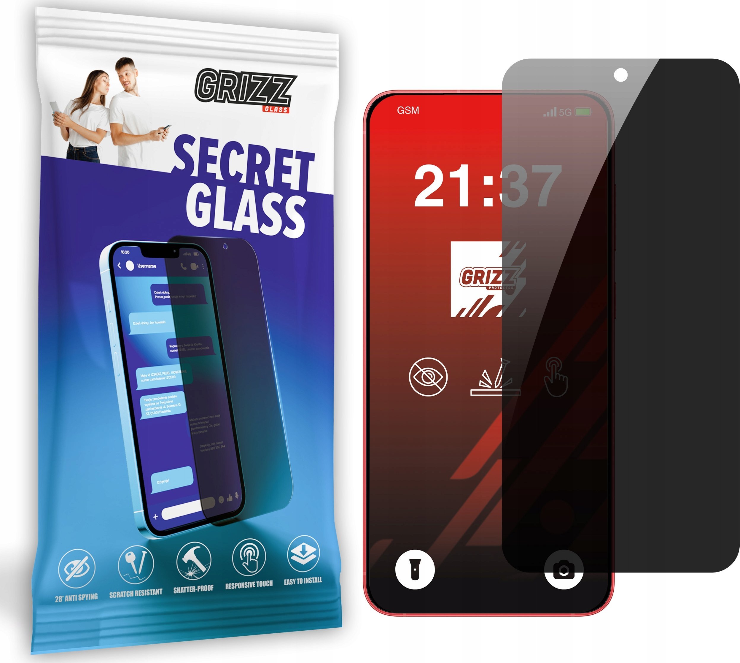 Szkło prywatyzujące GrizzGlass SecretGlass do Samsung Galaxy S25 Plus