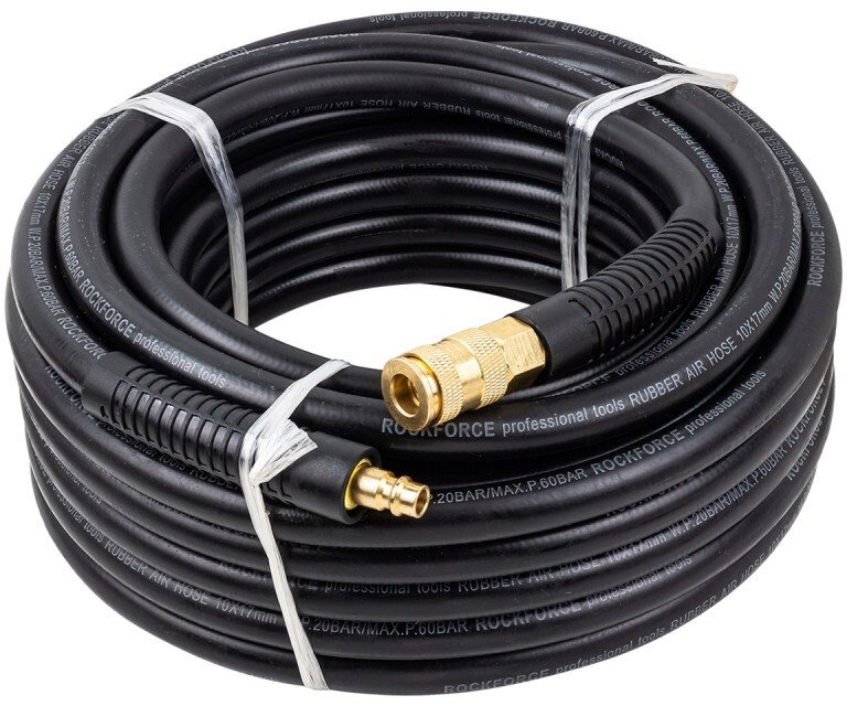 Wąż gumowy pneumatyczny zbrojony 8mm x15mm 10m z szybkozłączkami