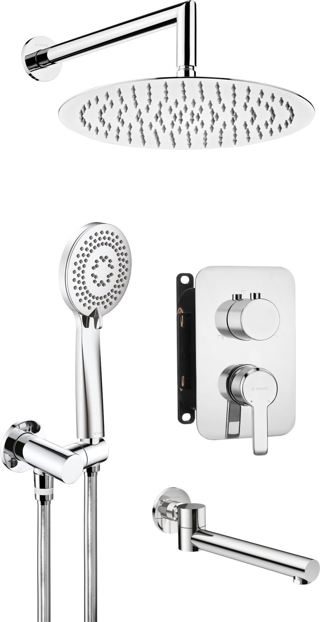 Zestaw prysznicowy Deante Deante BXYY0QAM Zestaw prysznicowy podtynkowy z wylewką wannową