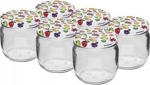 Browin Słoik szklany z zakrętką TO fi82/6 370ml - 6 szt