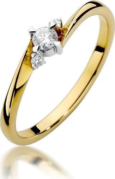 Best Diamonds złoty pierścionek z brylantem 0.12ct 25