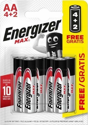 Energizer Energizer Max 4+2 Mignon (AA)-Batterie Alkali-Mangan 1.5 V 6 St. (E301534200)
