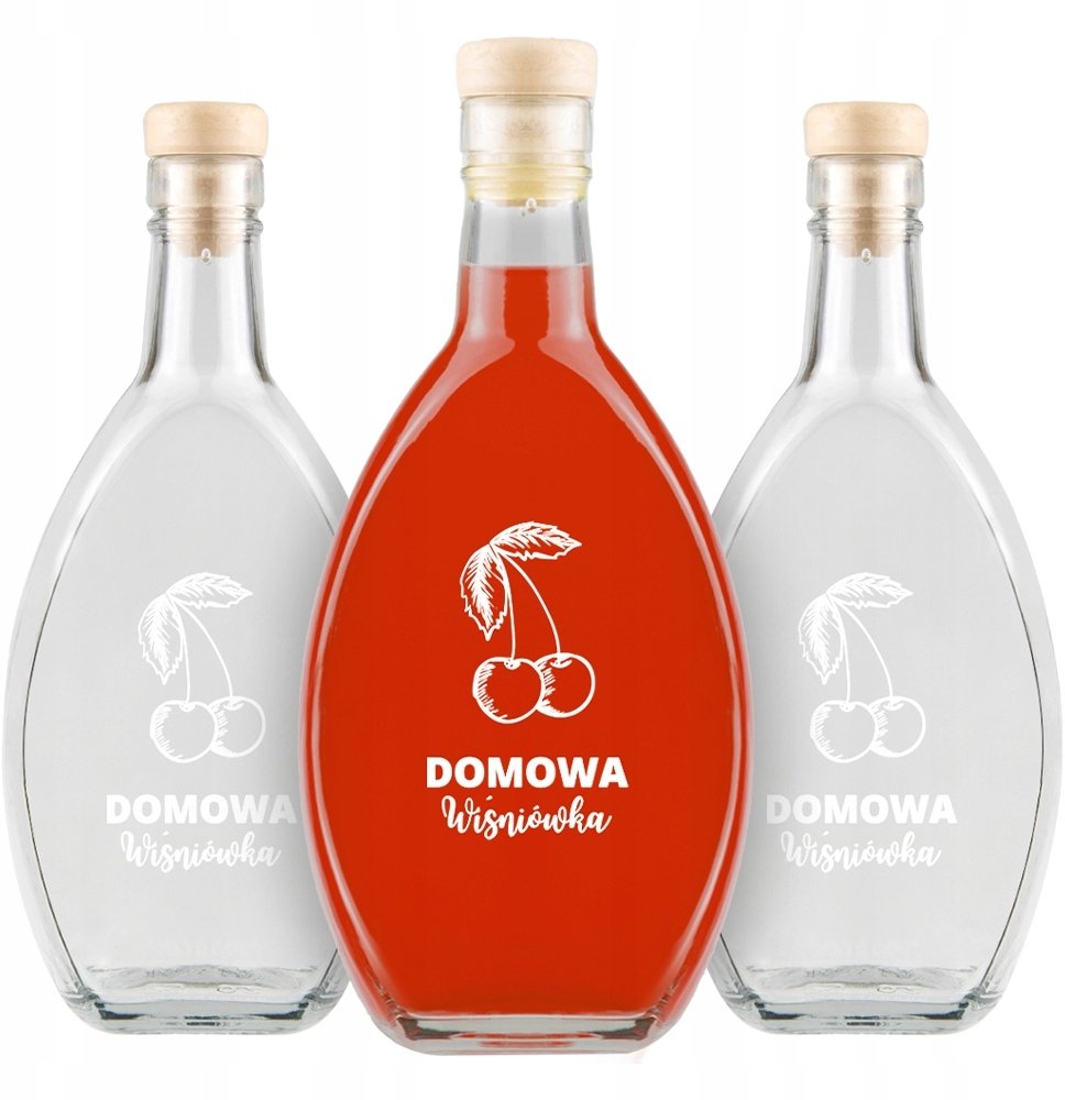 10X Butelki ELIPSA 500ml nadruk DOMOWA WIŚNIÓWKA