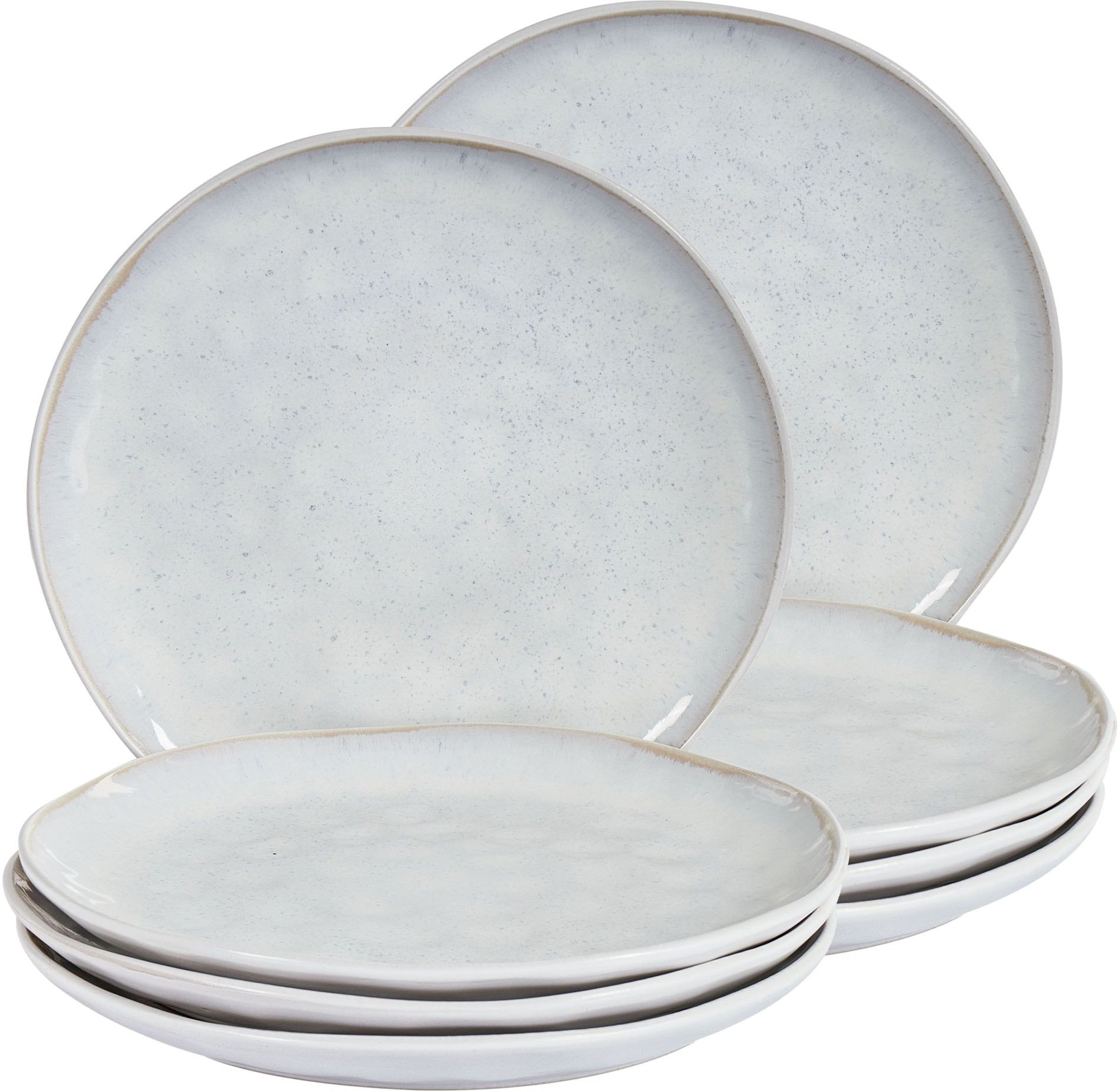 Zestaw 8 dużych talerzy SESAME Kamionka Jasnoszary