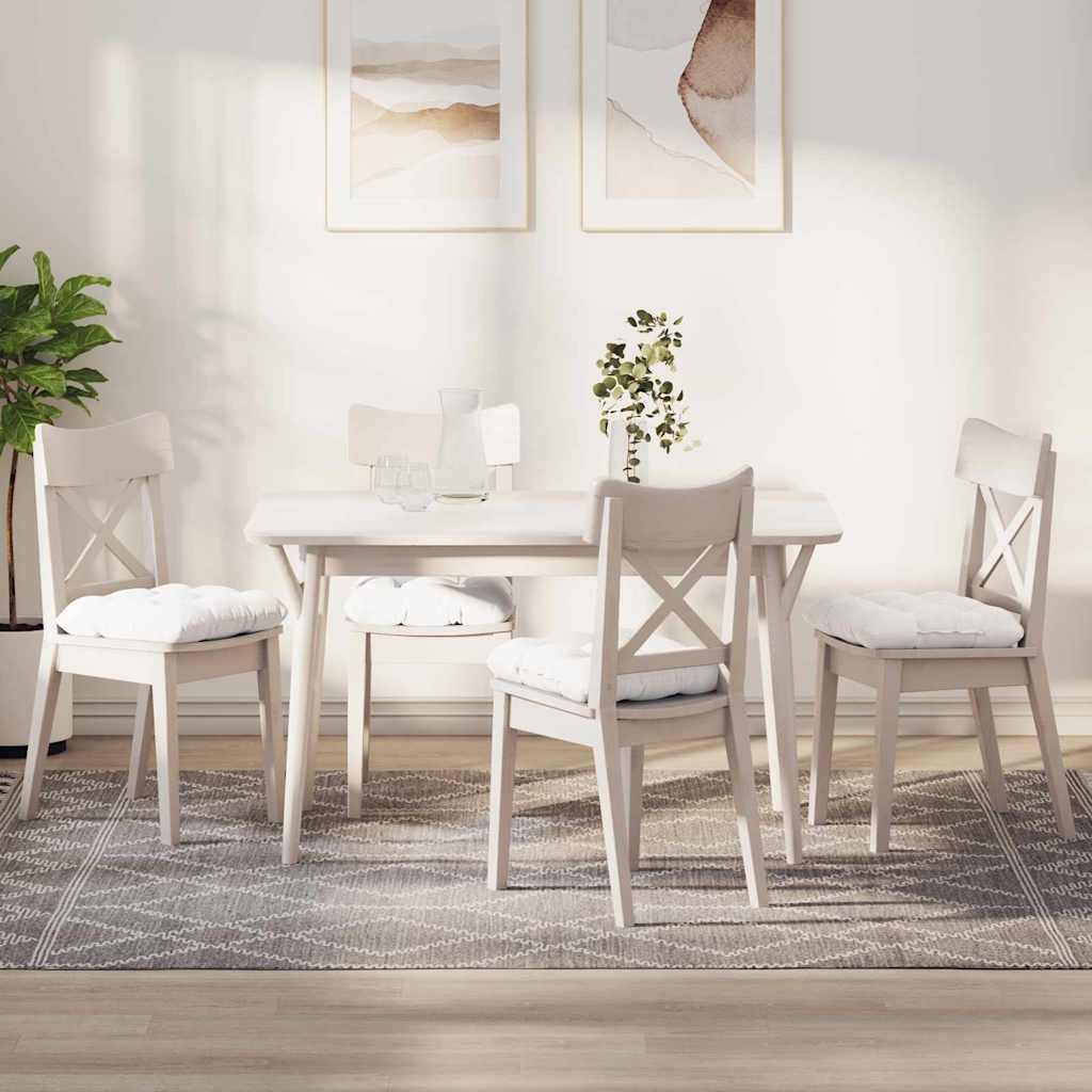 vidaXL Poduszki na siedziska 4 pcs Biały 45 x 45 x 12 cm tkanina