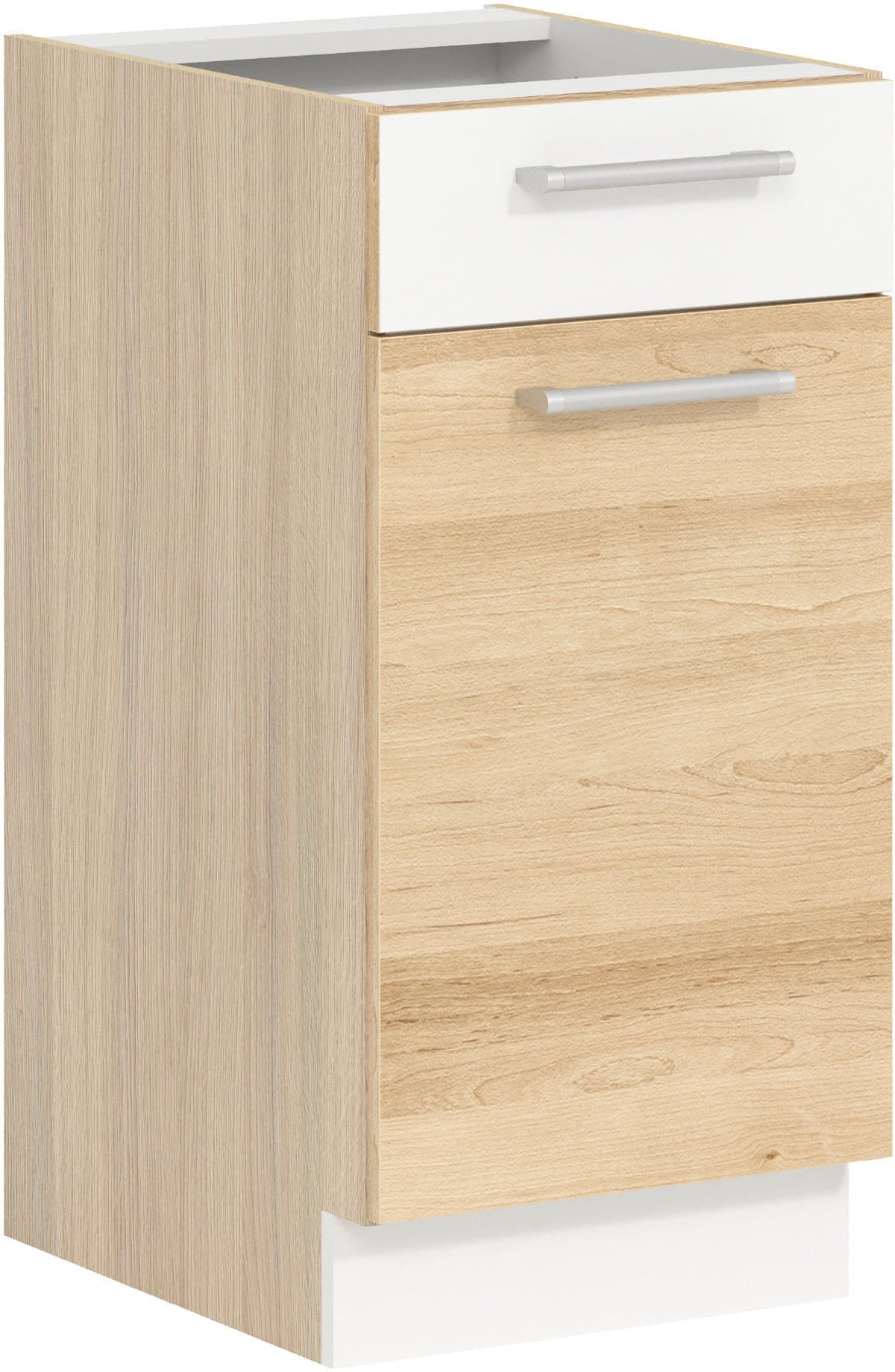 Szafka dolna kuchenna z szufladą MODENA MD13/D40S1 buk / biały połysk