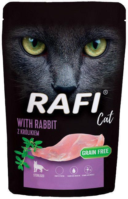 Mokra karma dla kotów sterylizowanych z królikiem Rafi Cat Adult 100 g