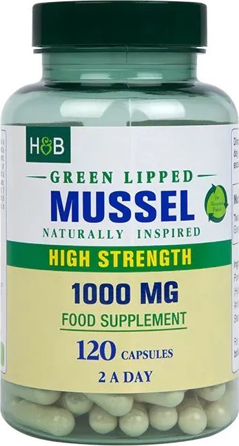 Holland & Barrett Holland & Barrett - Green Lipped Mussel, 1000mg, 120 kapsułek