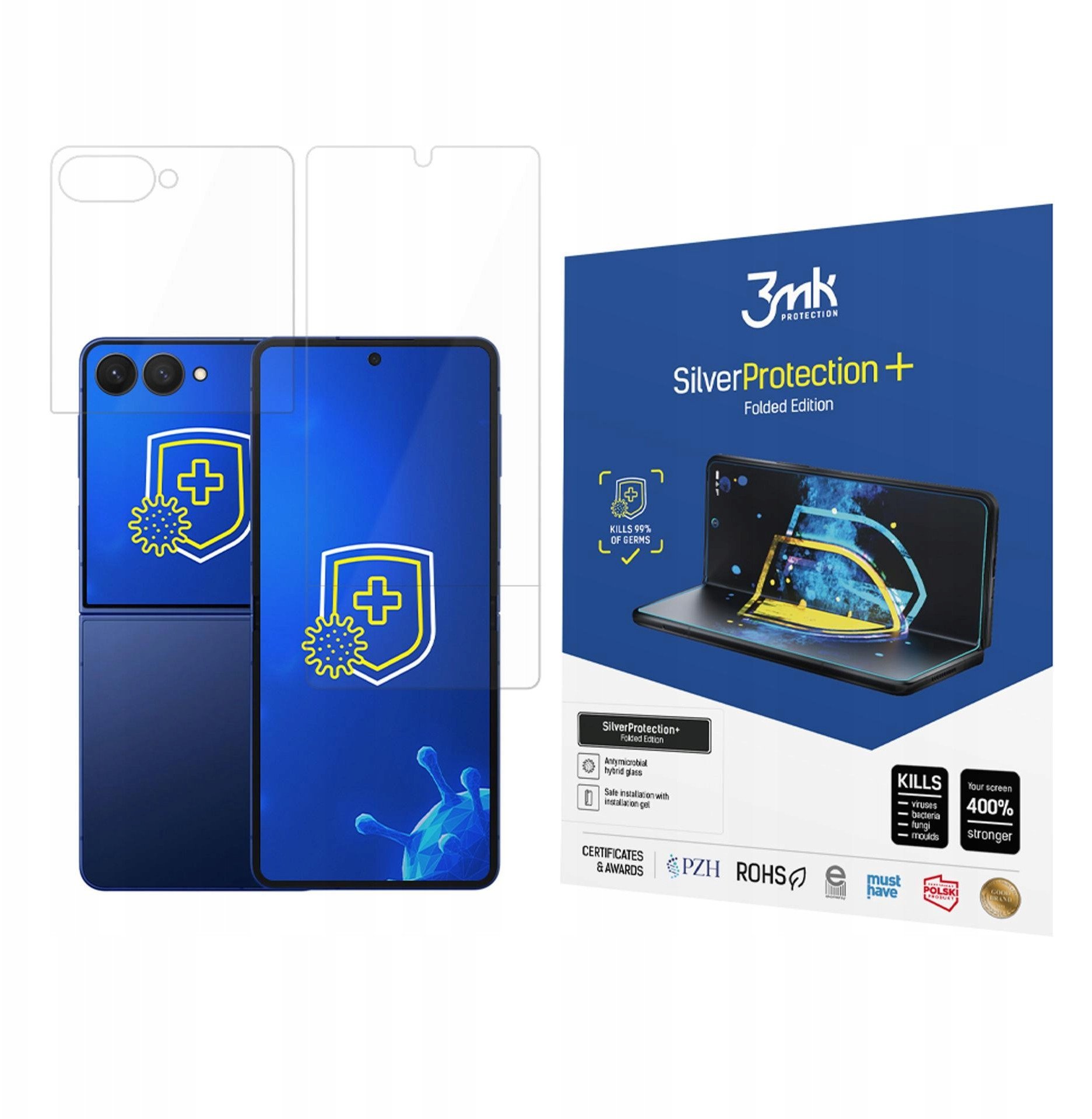 Folia antymikrobowa 3MK SilverProtect+ Folded Edition montowana na mokro do Samsung Galaxy Z Flip7