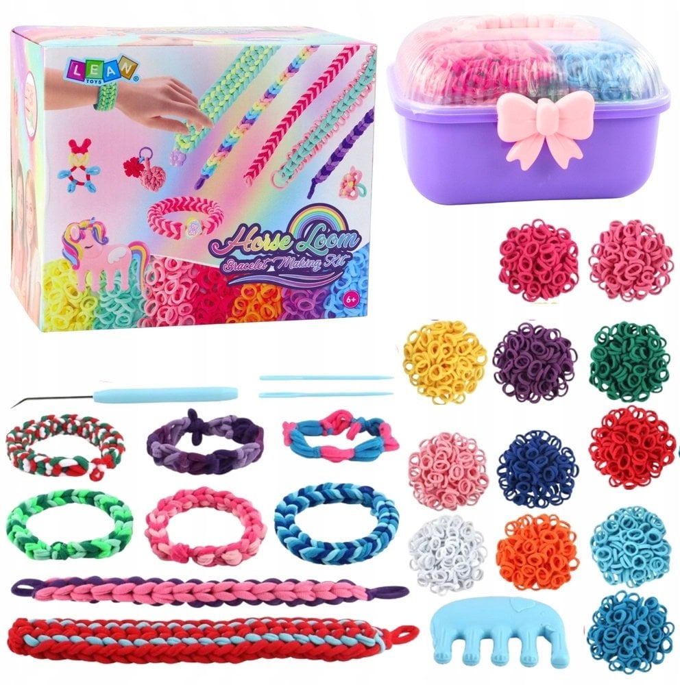 Zestaw Kreatywny DIY Do Robienia Bransoletek Gumki Akcesoria