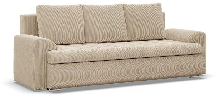 Kanapa rozkładana, Bosco, sztruks, 222x96x92 cm, beżowy