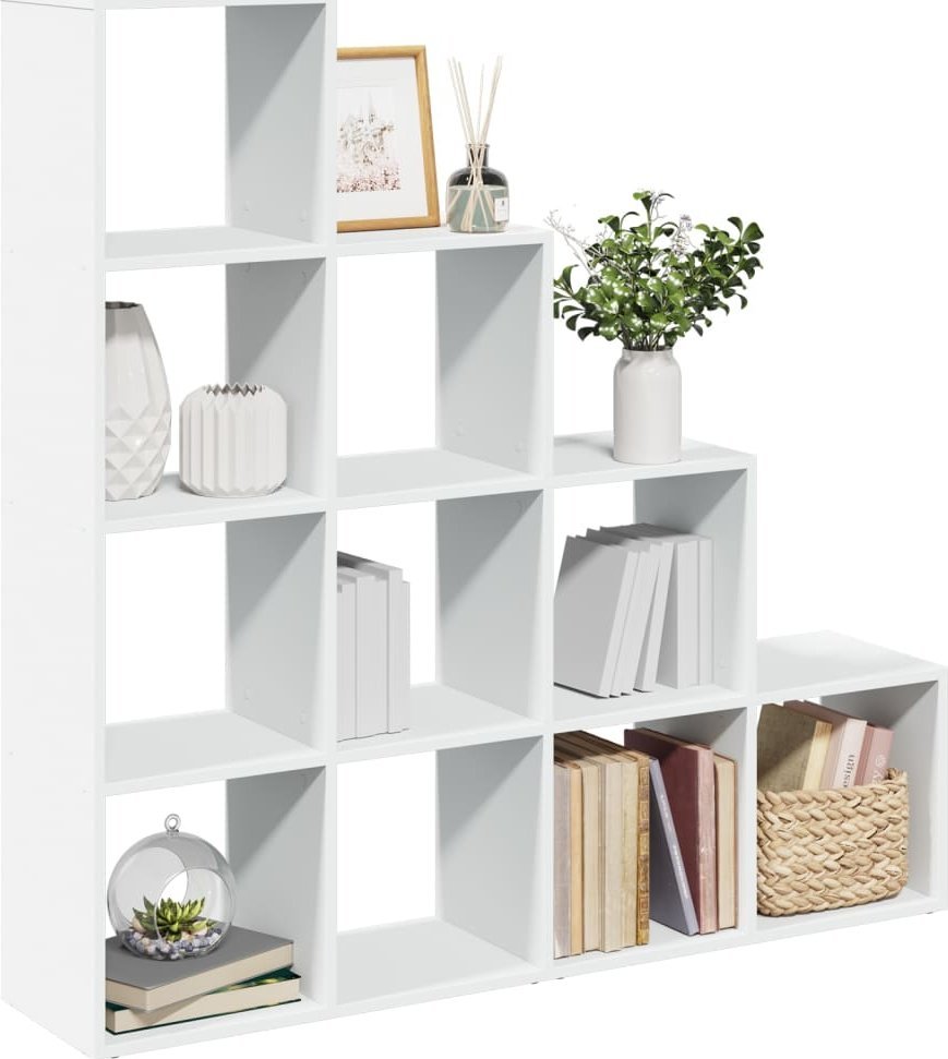 vidaXL vidaXL Regał przegroda, 4 poziomy, biały, 131,5x29x131,5 cm