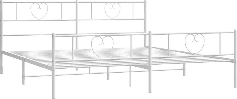 Elior Białe metalowe rustykalne łózko małżeńskie 200x200 cm - Edelis