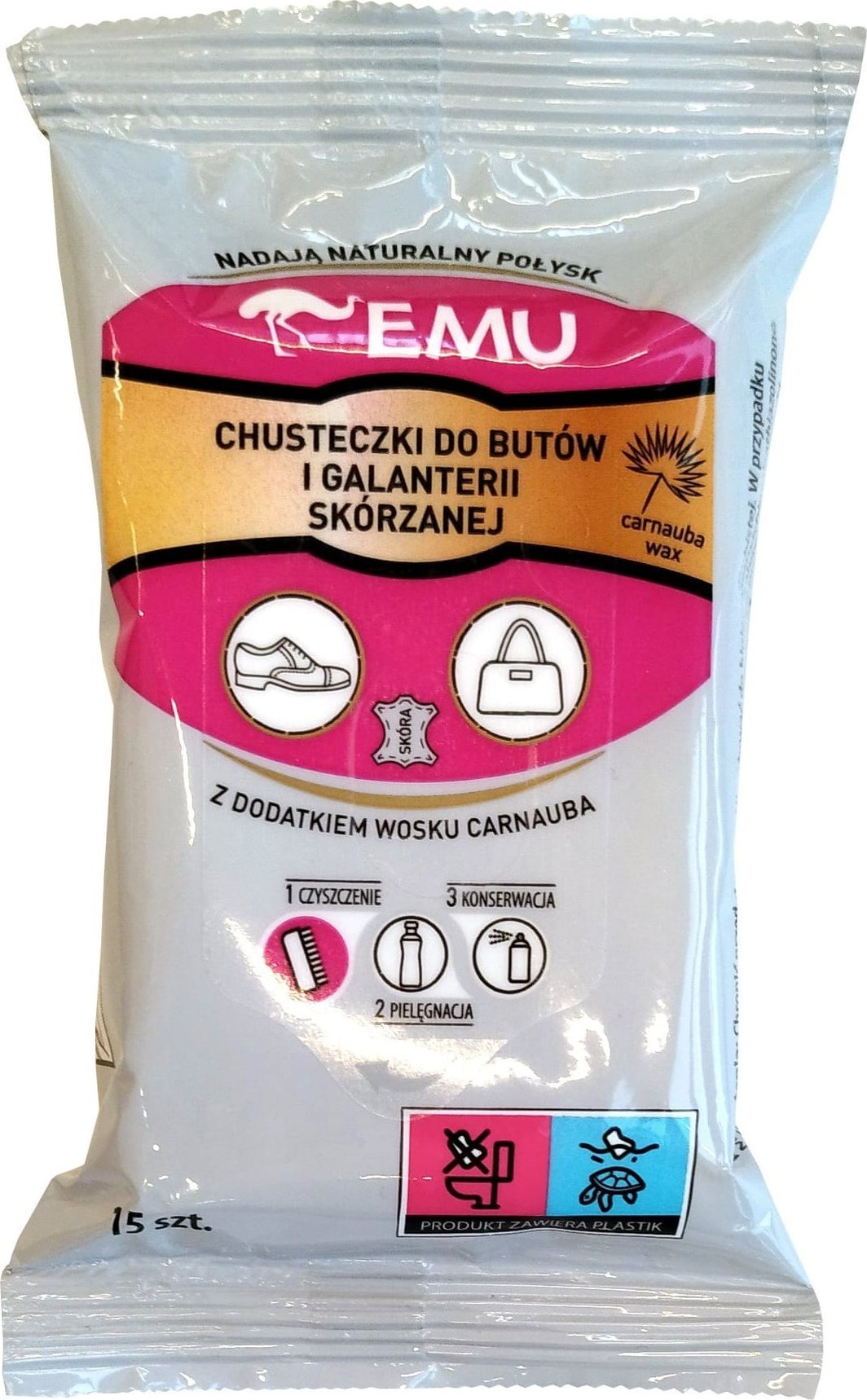 Vaco EMU Chusteczki do butów i galanterii skórzanej 1op.-15szt.