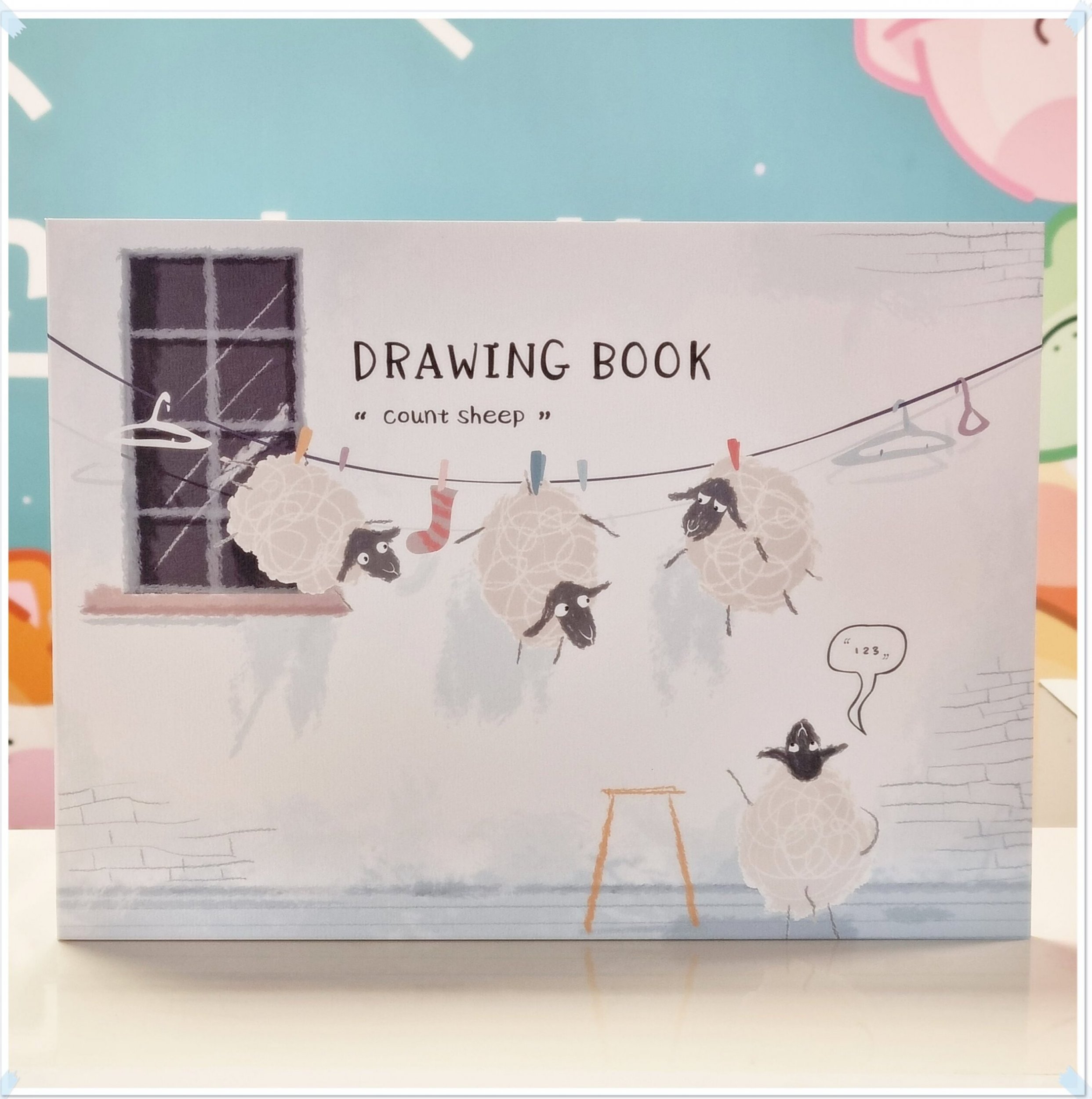 myHomelife Szkicownik blok rysunkowy owieczki na sznurku