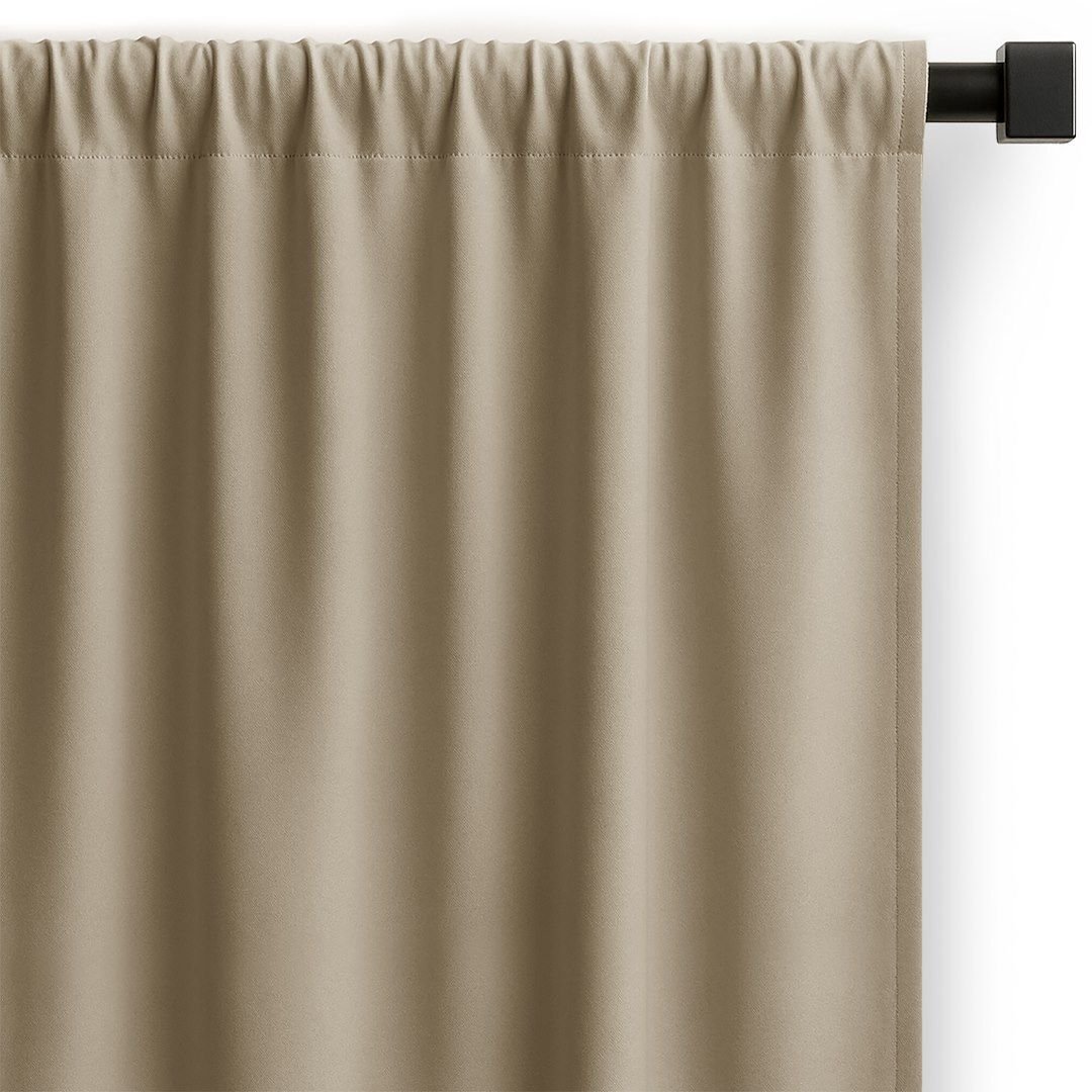 Zasłona gotowa CARLI na taśmie 140x270 beżowa gładka do salonu Restilo