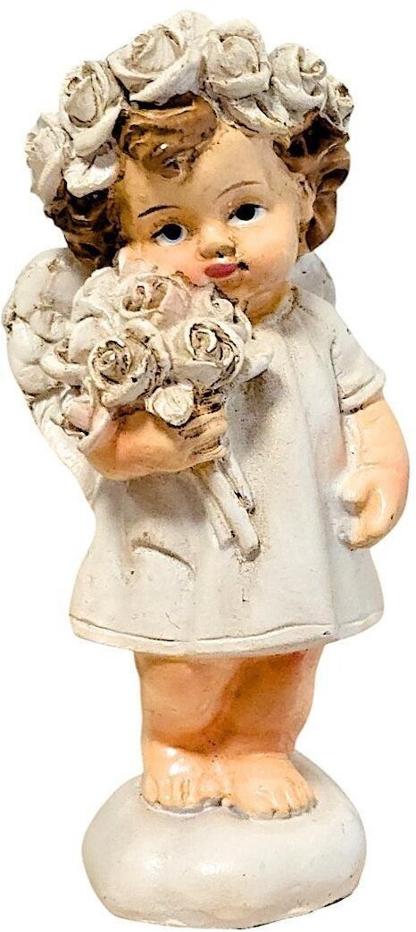 Figurka Aniołek z kwiatami 8cm
