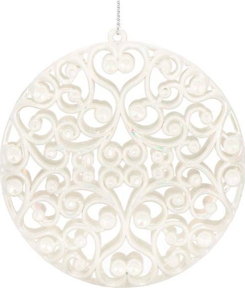 Springos Zawieszka choinkowa kremowa okrągła dekoracja na choinkę 9 cm UNIWERSALNY