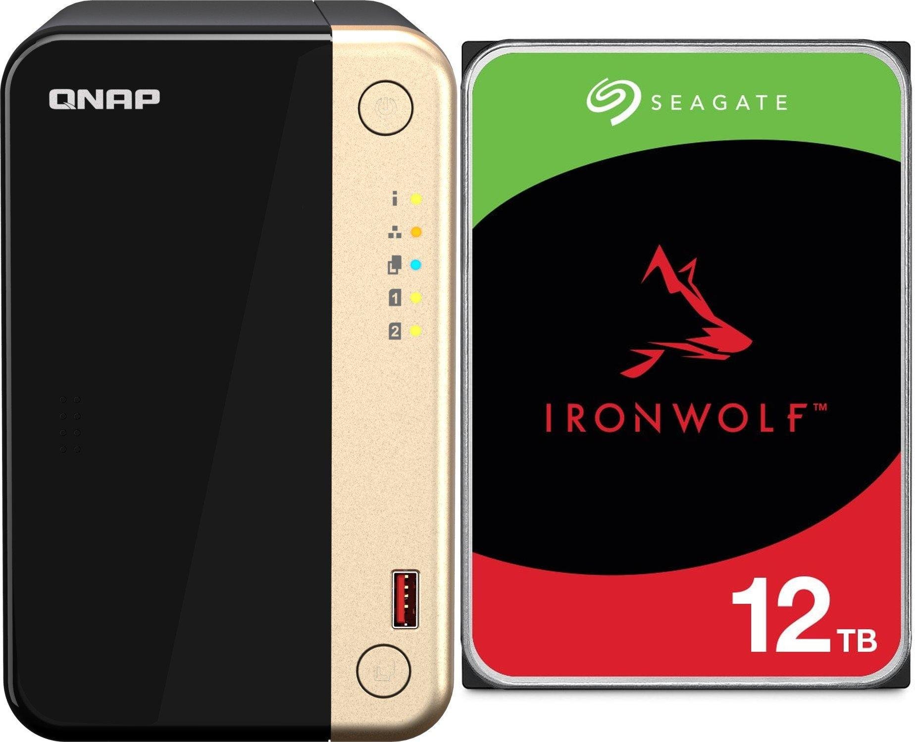 Serwer plików Qnap TS-264-8G + Seagate IronWolf 12TB (ST12000VN0008)